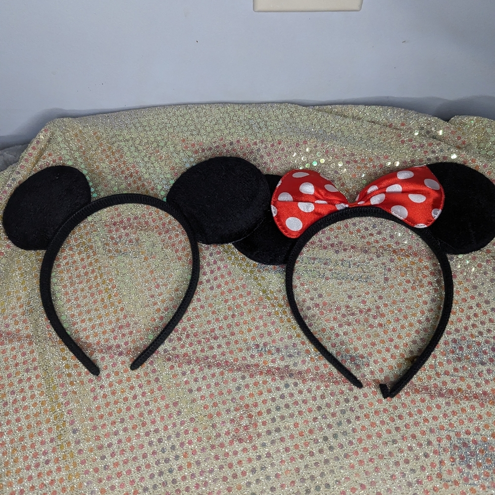 Mickey ears and Minnie ears headband bundle